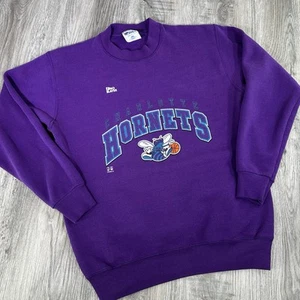 Sudadera De Colección Charlotte Hornets Para Hombres 18/20 Púrpura Años 90 Pro Player Hecha en EE. UU. - Imagen 1 de 9