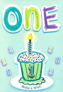 Age One Make A Wish - Birthday Greeting Card - 01001-2 - Picture 1 of 2