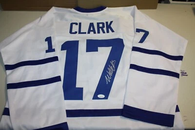 TORONTO MAPLE LEAFS WENDEL CLARK Sewn Stitched Autographed Custom WT JERSEY JSA - Image 1 of 2