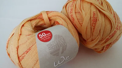 500 g We Lana Grossa Fb 101 orange 100 % Baumwolle Bändchengarn Stricken - Bild 1 von 3