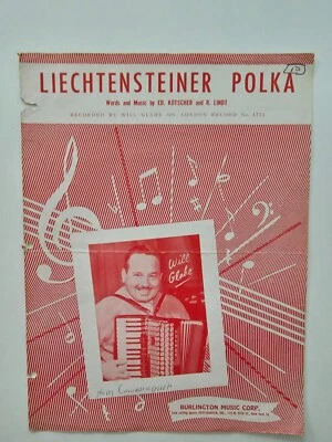 Liechtensteiner Polka Sheet Music Will Glahe Ed Kotscher R. Lindt German Lyrics - Image 1 of 3