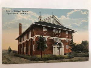 GEORGE A. EMERY GYMNASIUM, SACO MAINE Antique Postcard Unposted - Imagen 1 de 8