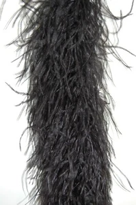 4 Ply OSTRICH FEATHER BOA - BLACK 2 Yards; Costumes/Craft/Bridal/Trim 72" - Picture 1 of 1