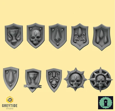 Blood Angels наплечные щиты x 10 - Greytide Studio - Crimson Lords - Изображение 1 из 2