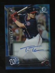 2016 Bowman Chrome Blue Refractor Trea Turner RC Rookie AUTO 83/150