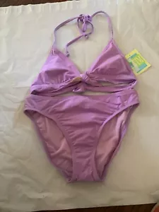 Swim Systems Lavender Padded Banded Bikini Two Piece Swimsuit Top/Bottoms Size S - Picture 1 of 7