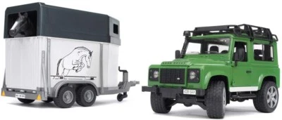 Remolque para caballos Bruder Toys Land Rover Defender camioneta 1 caballo 02592 Foto 1 de 3