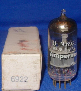 NOS NIB Balanced Amperex USN 6922 Gold Pin Vacuum Tube 1960 Date - Picture 1 of 3