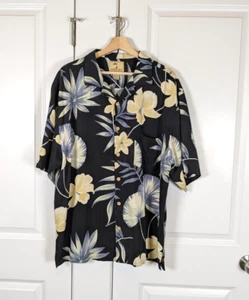 Vintage Jamaika Jaxx Hemd Herren L Seide Hawaii Tropical Knopfleiste Kurzarm - Bild 1 von 10