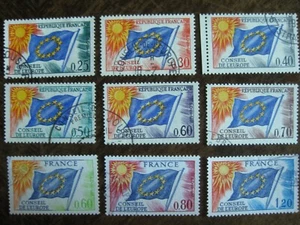 France, official stamps for the Council of Europe Mi. No. 10-19 complete gest. (-eg) - Picture 1 of 2