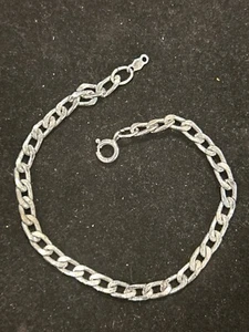 BRACCIALE UOMO MAGLIA CUBIANA ARGENTO STERLING 8" - Foto 1 di 4