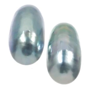 Genuine Nautilus Shell Aka Osmena Pearl Matched Pair Bead Cab Cabochon, 1 1/4" - Picture 1 of 2