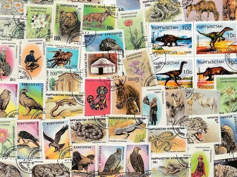 Kyrgyzstan : 25 DIFFERENT STAMPS : pghstamps packet Cover