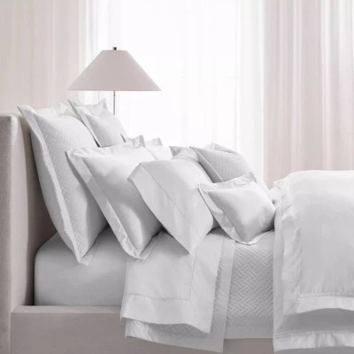 $645 NEW Ralph Lauren Greenwich Deco White  FULL QUEEN Coverlet + 2 EURO Shams - Изображение 1 из 4