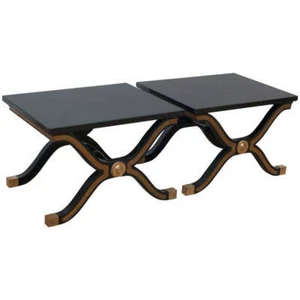 Vintage Pair of Hollywood Regency Henredon Dorothy Draper Espana X Benches - Picture 1 of 5