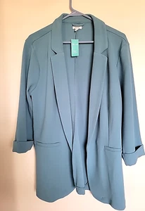 Maurices Women’s Teal Green Blue Pointelle Open Cardigan Jacket XL NEW - Picture 1 of 3