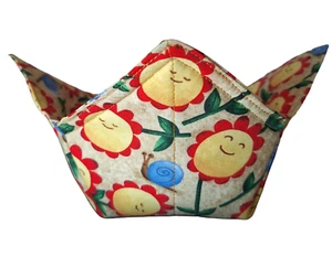 Reversible Microwavable Soup Bowl Cozy / Pot Holder/ Hot Pad - Picture 1 of 3