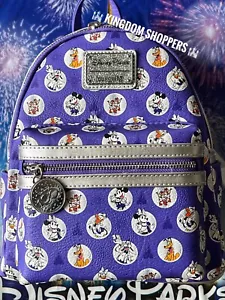 2023 Disney 100th 100 Anniversary Mickey Platin Lila Loungefly Rucksack Tasche - Bild 1 von 4