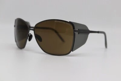 PORSCHE DESIGN P8599 A 63 mm Brown 89% CE3 Titanium Sunglasses Brand New $375 - Image 1 of 4