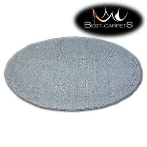AMAZING SOFT & THICK RUG SHAGGY CIRCLE "MICRO" Polyester Silver HIGH QUALITY - Picture 1 of 6