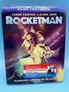 ROCKETMAN ~ BluRay+DVD+Digital (Paramount, 2019) w/ Slipcover, Elton John, NEW - Picture 1 of 8