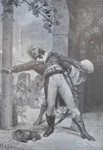 1897 antiker Kunstdruck Die Ermordung Klebers in Kairo 14. Juni 1800 Haider - Bild 1 von 2