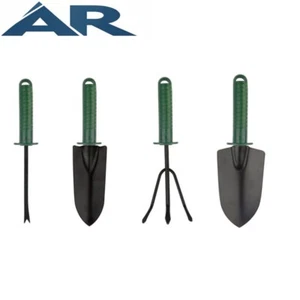 4tlg Gartengeräte Set Kelle Rechen Schaufel Schwerlast Metall Outdoor Ergonomisch Set - Bild 1 von 9