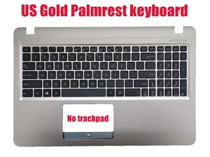 Teclado con reposamanos dorado de EE. UU. para Asus X540N/X540NV/X540NA/X540B/X540BA/X540BP - Imagen 1 de 2