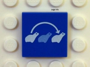 Lego 3068bpb0382 x2 Tile 2x2 Blue with 3 Frogs du 3854 Frog Rush - A100 - Bild 1 von 1