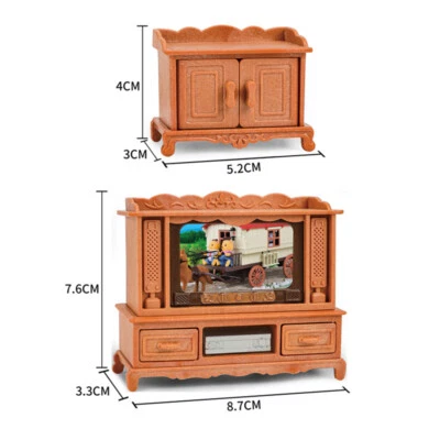 1Set 1:12 Scale Dolls House Miniature TV Cabinet Kit Plastic Furniture Accessory - Image 1 of 3