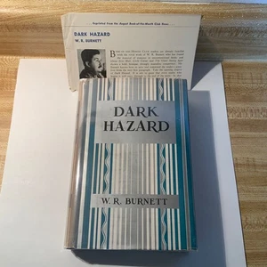 Dark Hazard by WR Burnett 1933 Harpers early BOMC edition (w/ pamphlet) VG+/VG+ - Imagen 1 de 9