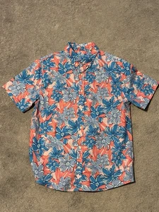 Vineyard Vines Hawaiian Shirt-Boys XL (18)-Pink & Blue Floral-EUC - Picture 1 of 4