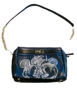 Disney Boutique Mickey & Minnie Sketch Shoulder Bag-Navy  Faux Leather- D. Parks - Picture 1 of 4