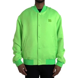 Dolce & Gabbana Neon Green Polyester Long Sleeves Men Bomber Men's Jacket - Picture 1 of 6