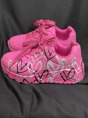 Zapatilla deportiva SKETCHERS para niños talla 12 JGoldcrown Street Uno Lite rosa chicle zapatos Foto 1 de 4