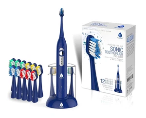 S430 High Power Rechargeable Electric Sonic Toothbrush with 12 Brush Heads & Sto - Picture 1 of 12