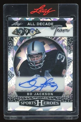 BO Jackson 2025 LEAF 体育英雄“银色水晶”亲笔签名卡 25/25 — 第 1/2 张图片