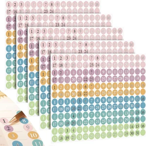 Pegatinas de puntos redondos de fechas laminadas de 1860 piezas para planificadores pequeño número colorido diciembre - Imagen 1 de 12