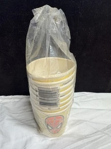 Amazing Spider-Man Marvel 7 once 1978 vintage Set di 8 tazze di carta canne NOS RARE - Foto 1 di 7