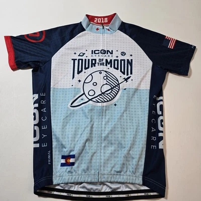Camiseta de ciclismo PRIMAL Tour of the Moon Colorado azul 2018 tamanho pequeno - Imagem 1 de 4