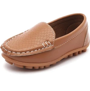 Toddler Little Kid Boys Girls Soft Slip On Loafers Dress Flat ShoesGraySize 23EU - Picture 1 of 8