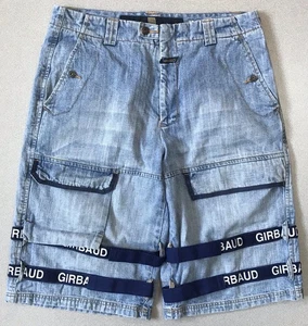 Y2K Marithe Francois Girbaud Baggy Denim Shorts Double Shuttle Tape MFG Size 36 - Picture 1 of 8