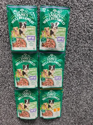 James Wellbeloved Adult Hypoallergenic Grain Free Pouches x 6 Lamb Chicken Gravy - Image 1 of 3