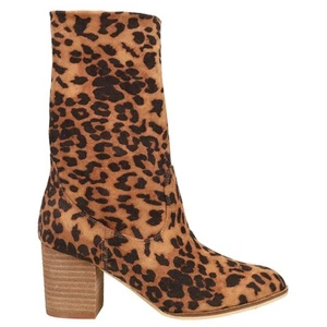 Corkys Wicked Leopard Round Toe Pull On Womens Size 8 M Casual Boots 80-9981-LE - Picture 1 of 5