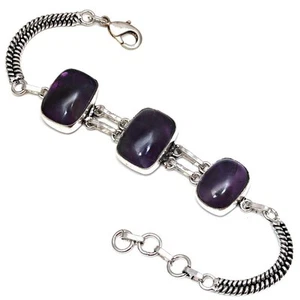 Amethyst Cabochon Gemstone Jewelry Bracelets 7''Adjusable - Picture 1 of 10