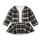 Baby Girls Clothes Plaid Coat Tops+Tutu Dress Formal Outfits Fit For 0-6 Years