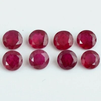 Wholesale Lot 2.5mm to 5mm Round Faceted Natural Ruby Loose Calibrated Gemstone - Image 1 of 4