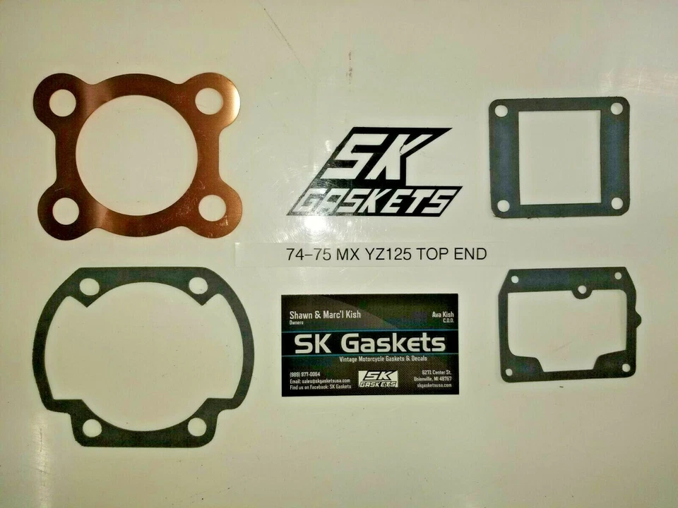 74 75 1974 1975 Yamaha MX YZ 125 YZ125 MX125 Kit de juntas de extremo superior Foto 1 de 1
