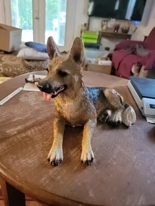 German Shepherd Dog Resin Figurine Statue Laying 11" Long X 7" Tall - Picture 1 of 15