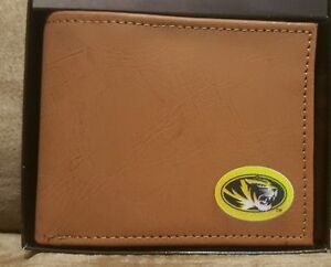 Missour Tigers College Official Licensed Bifold Genuine leather brown wallet 